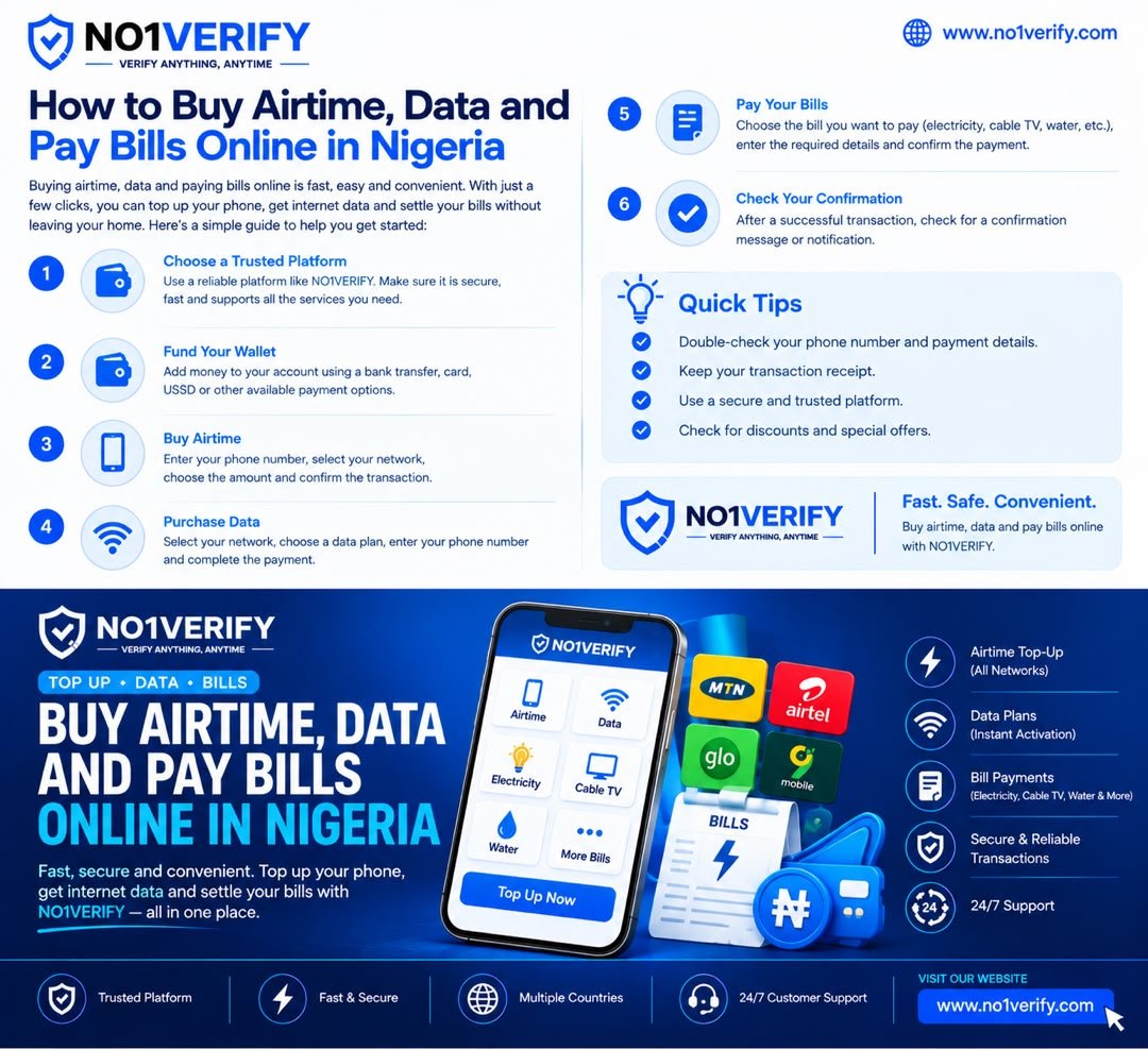 How to buy airtime, data and pay bills online in Nigeria 